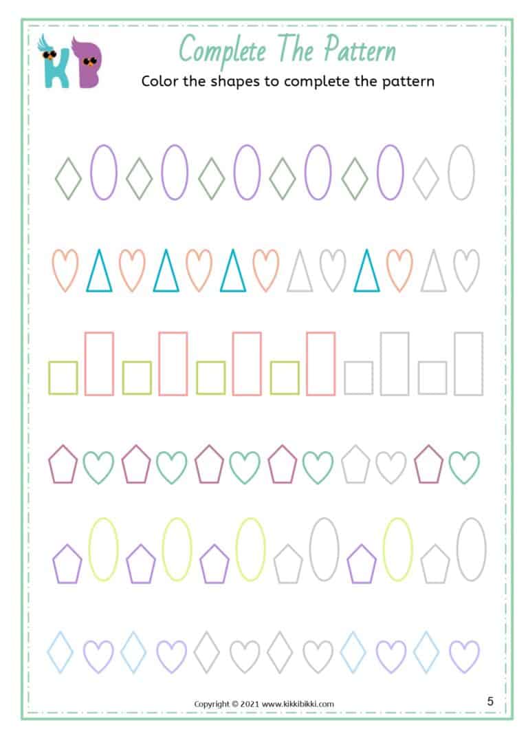 Unlock Early Math Fun: Complete the Patterns Worksheets