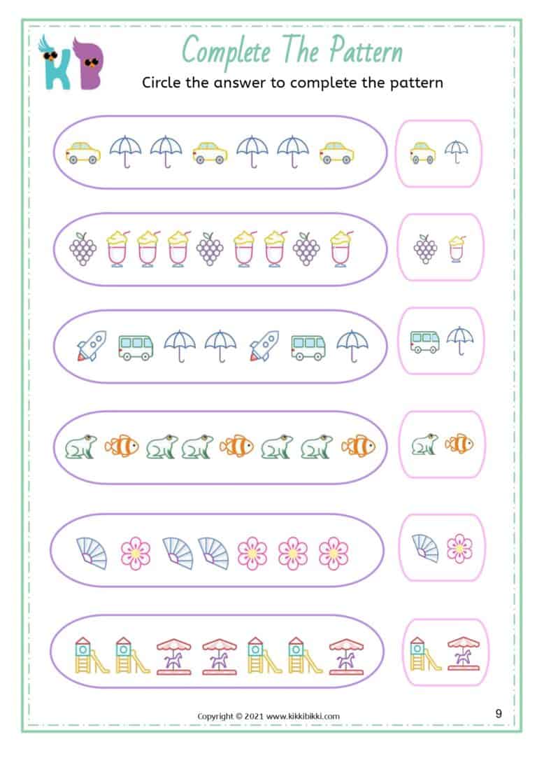 Unlock Early Math Fun: Complete the Patterns Worksheets