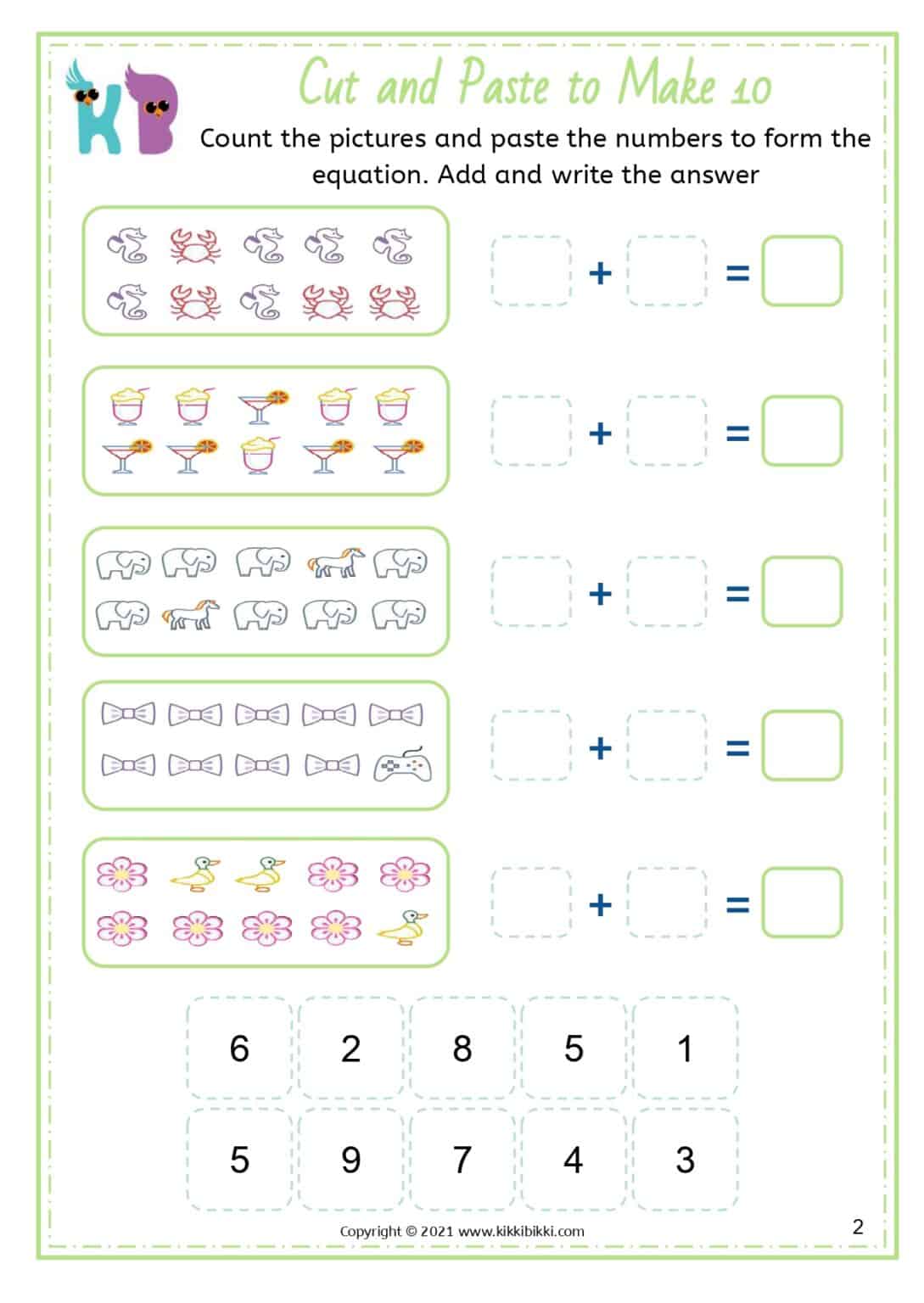 Balancing Equations Worksheet - KikkiBikki - Kindergartener Math