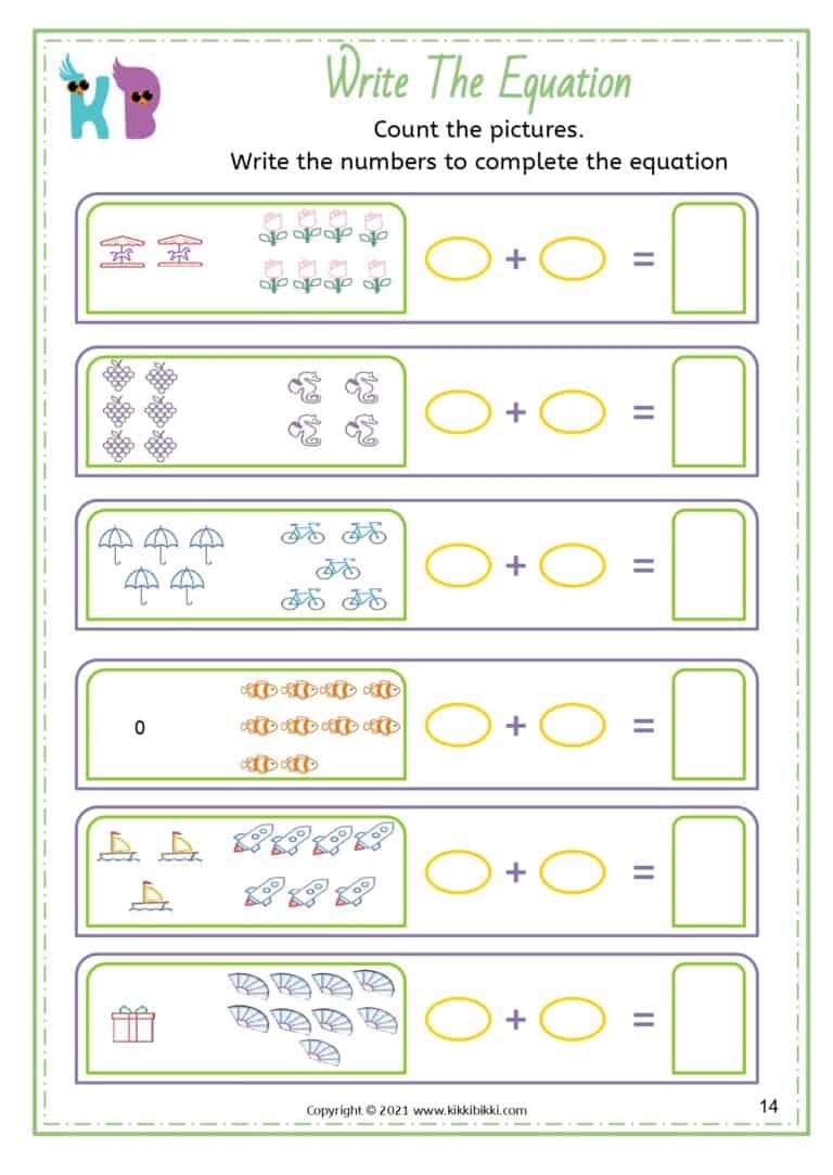 Balancing Equations Worksheet - KikkiBikki - Kindergartener Math