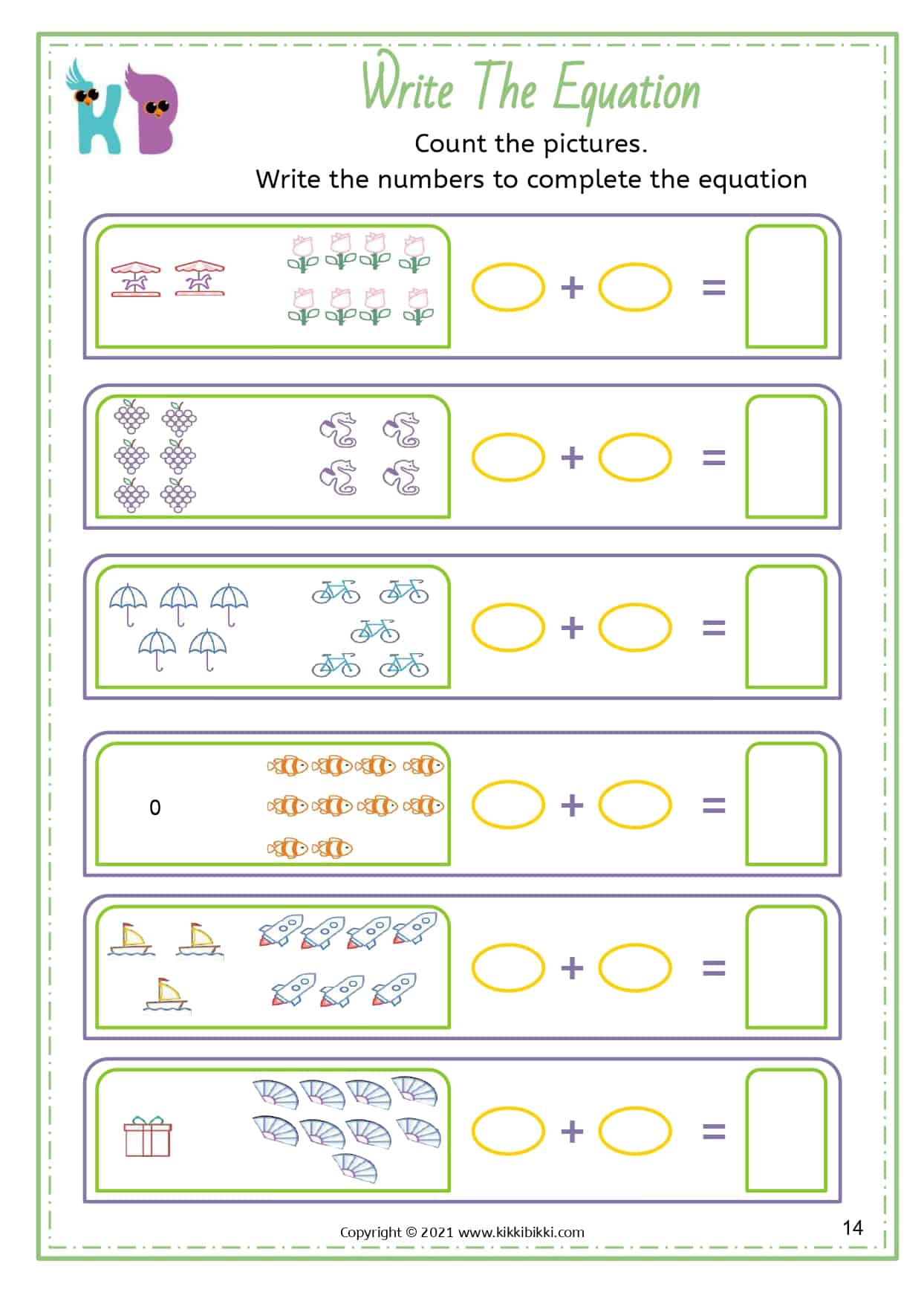 Balancing Equations Worksheet - KikkiBikki - Kindergartener Math