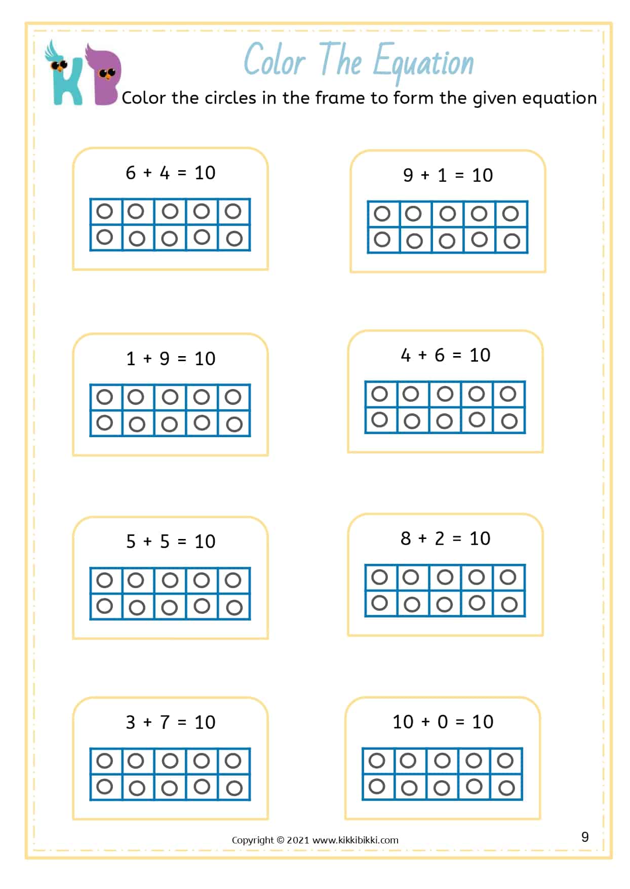 Balancing Equations Worksheet - KikkiBikki - Kindergartener Math