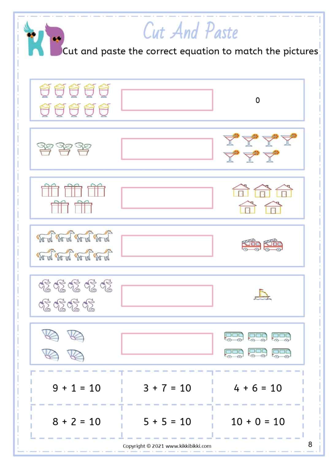 Balancing Equations Worksheet - Kikkibikki - Kindergartener Math