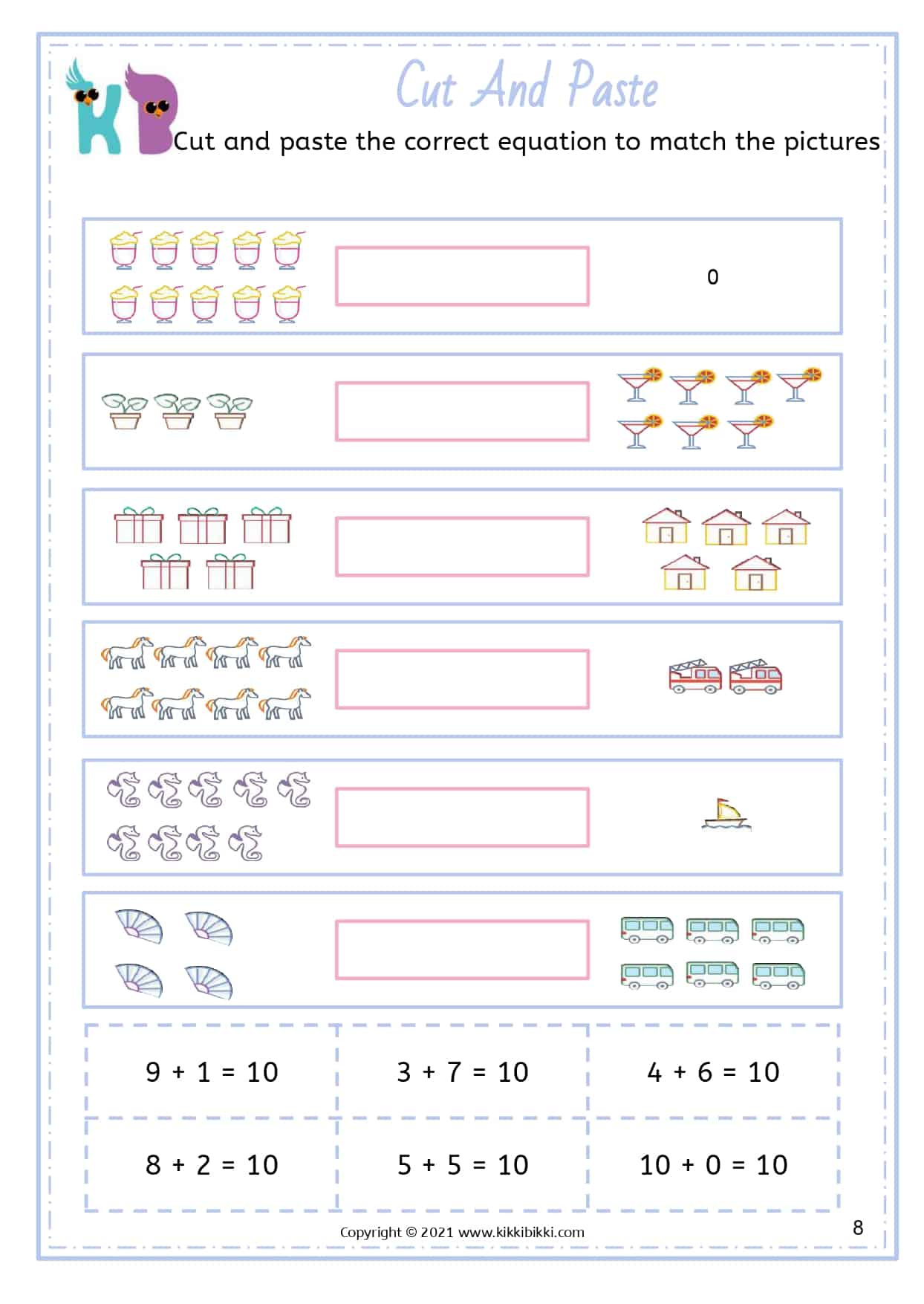 Balancing Equations Worksheet - KikkiBikki - Kindergartener Math