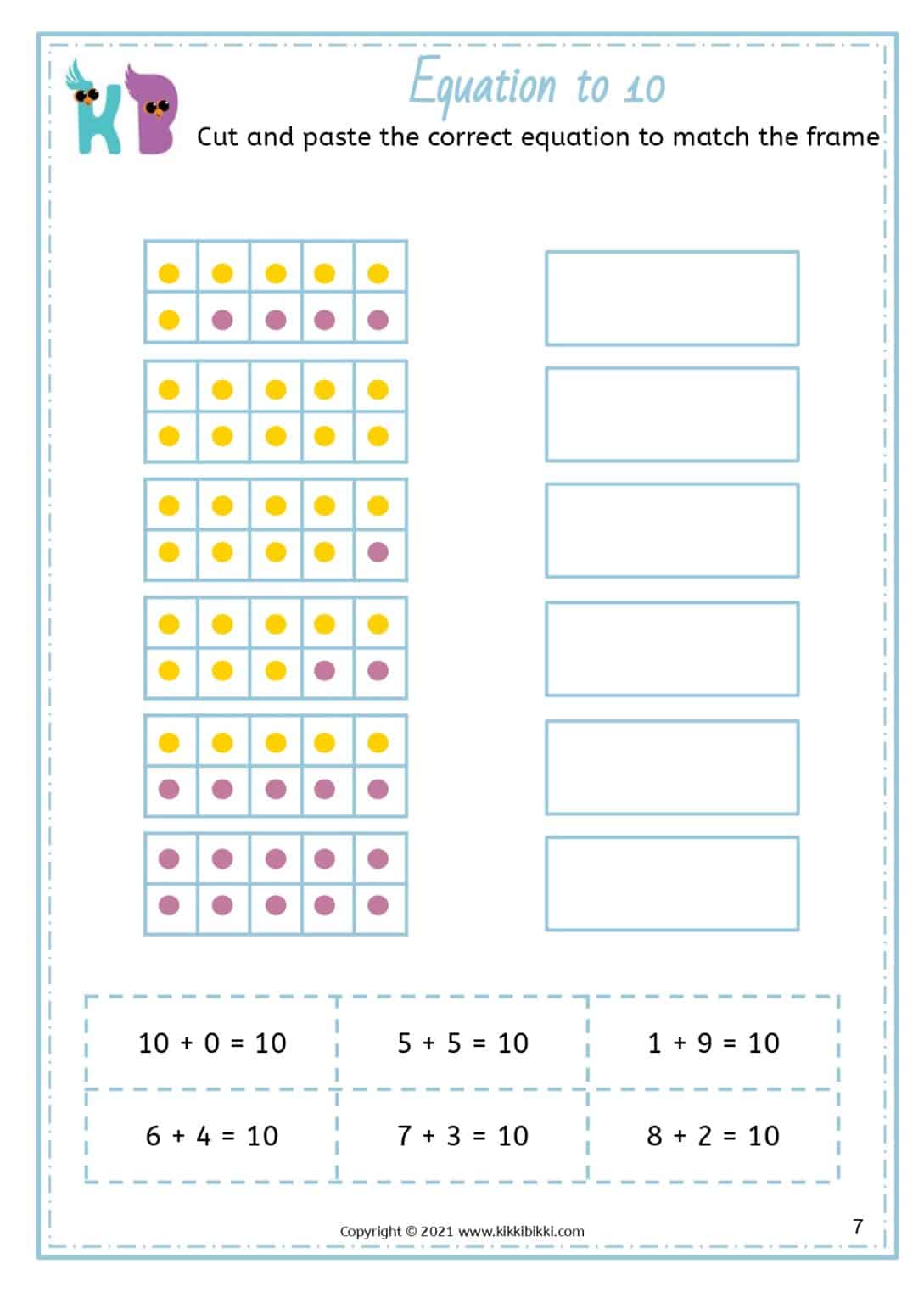 Balancing Equations Worksheet - KikkiBikki - Kindergartener Math