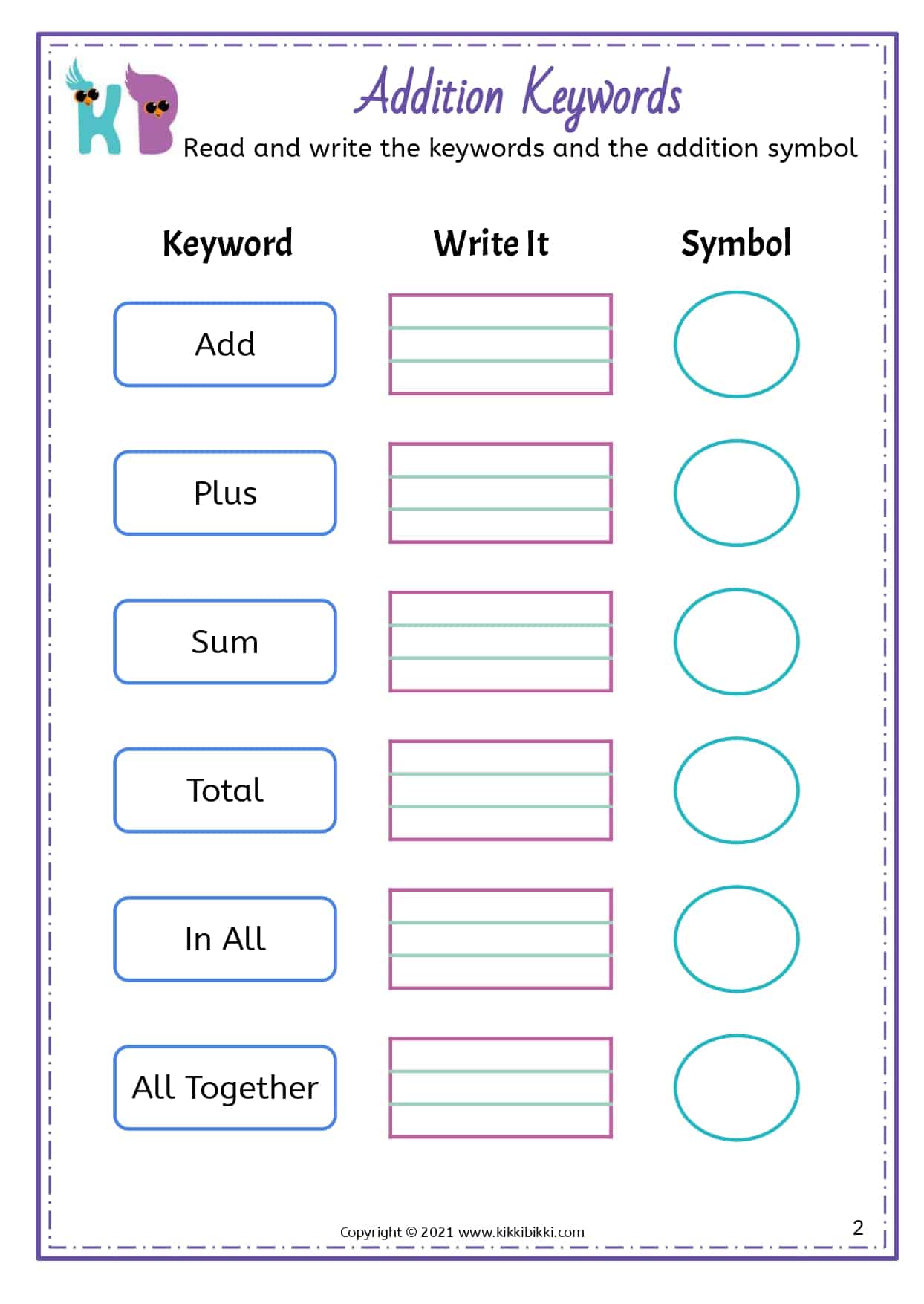 ADDITION WORD PROBLEM WORKSHEETS - KikkiBikki