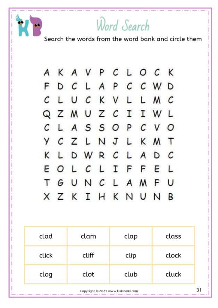 CCVC Word Family Worksheets