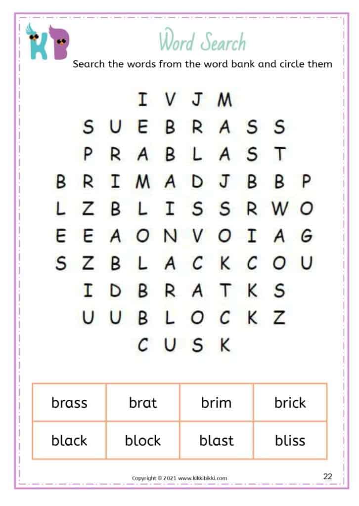 CCVC Word Search Activity