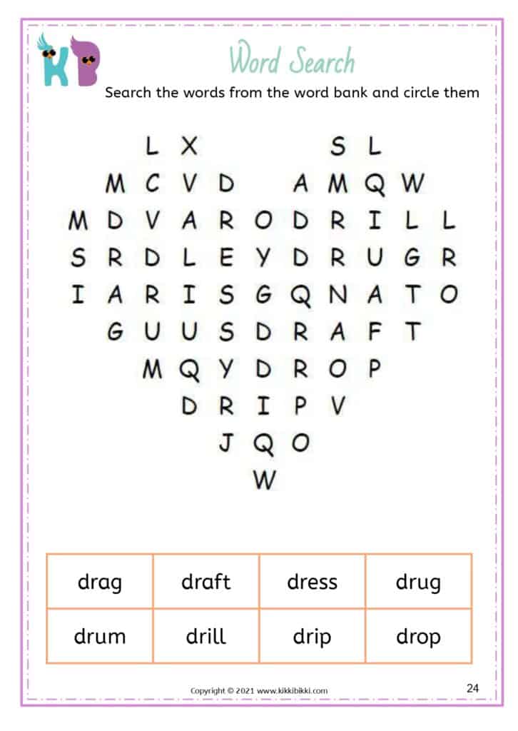 CCVC Phonics Word Search