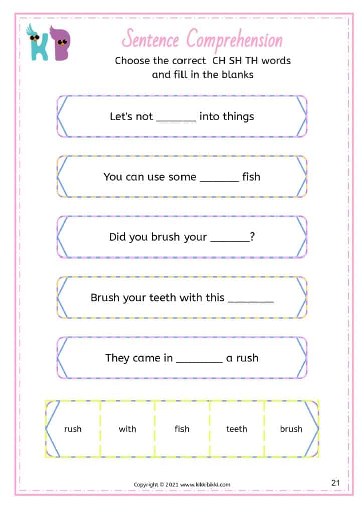 Free Phonics Worksheet