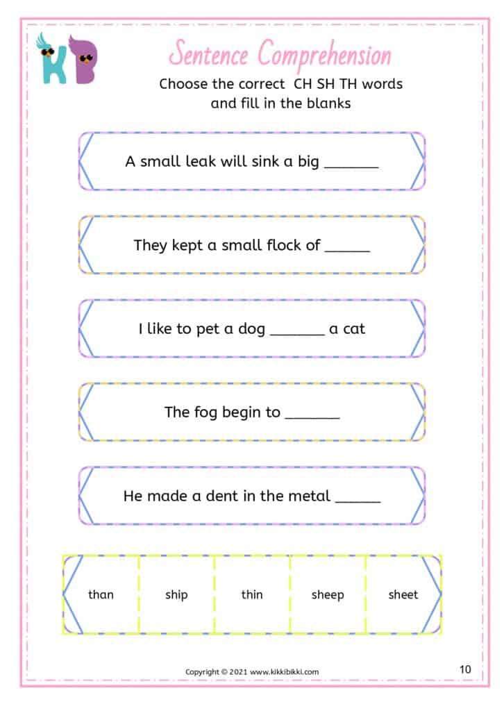Reading Worksheets for Kindergarten