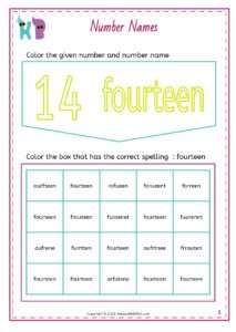 NUMBER NAMES - Free Math Kindergarten Worksheets