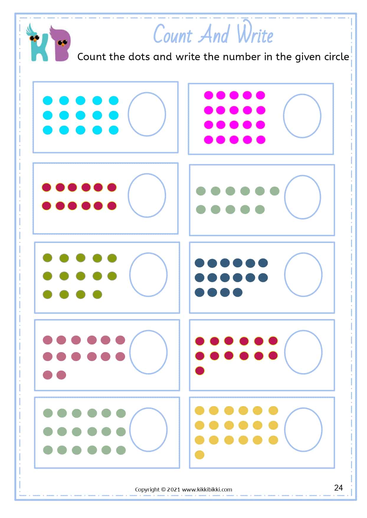 COUNTING NUMBERS WORKSHEETS - Free Math Printable