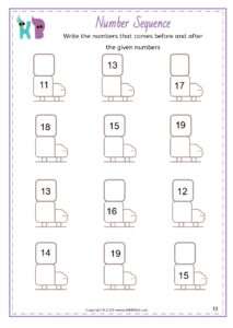 Number Sequence Worksheets - Free Printable