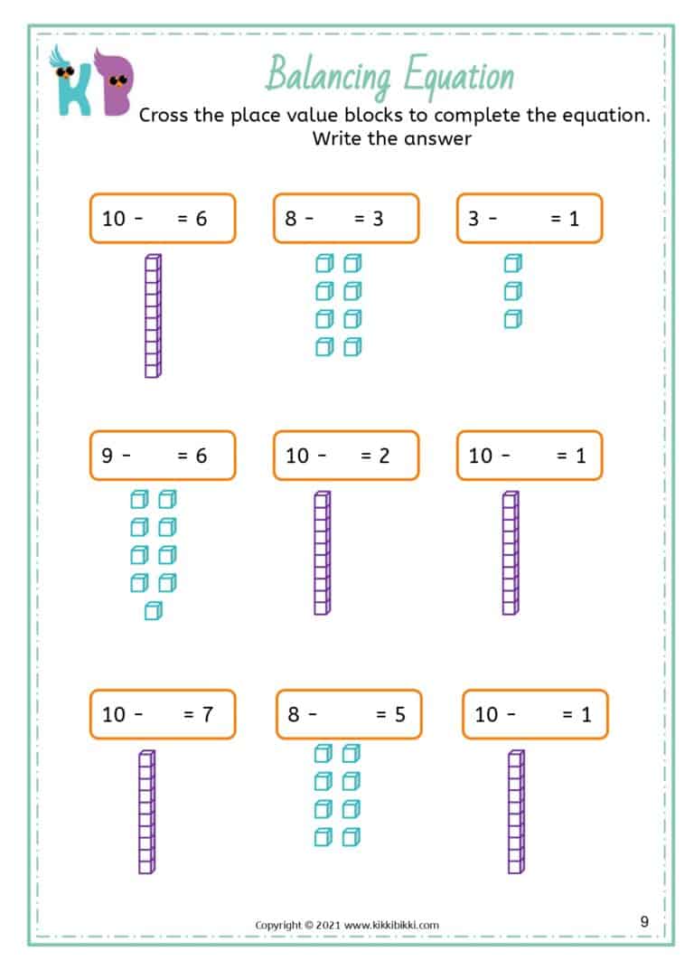 BALANCING EQUATION - Free Math Printable Worksheets