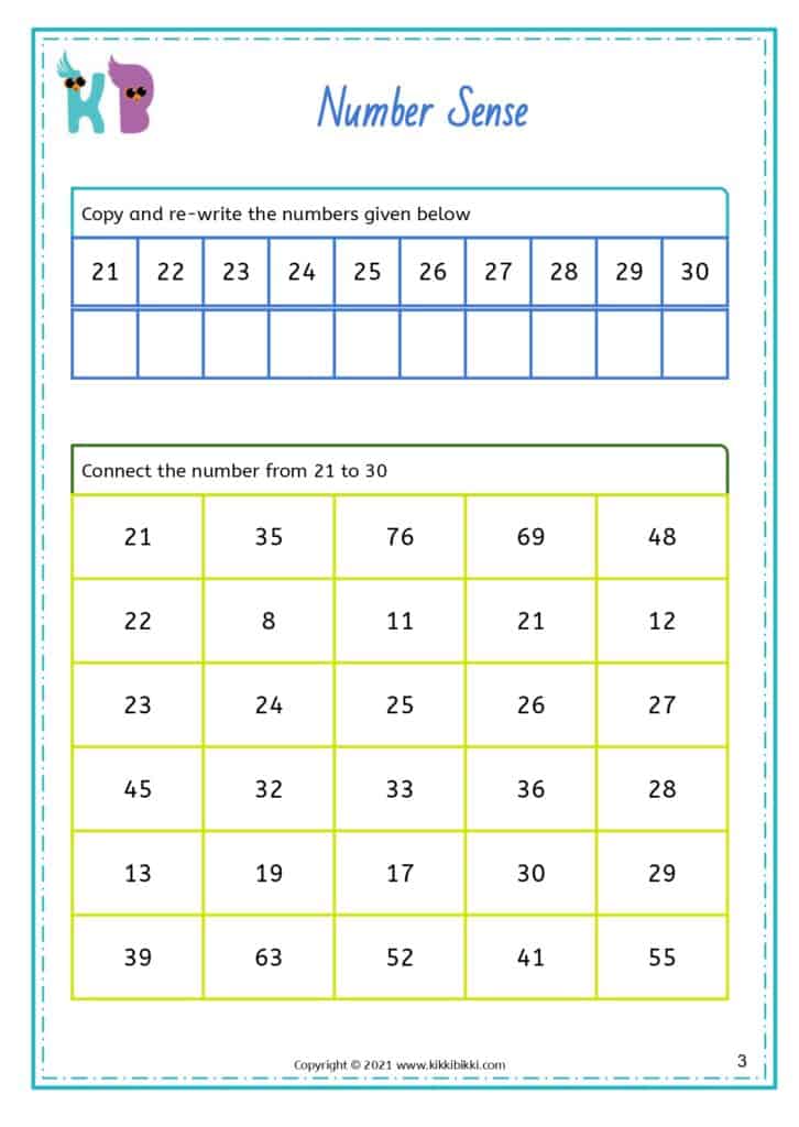 Counting 21-25: Kindergarten Basic Skills (Numbers & Counting