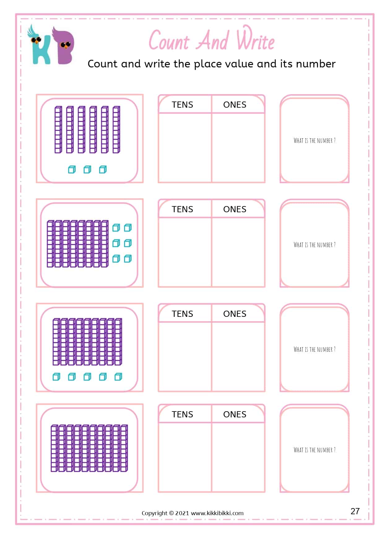 PLACE VALUE WORKSHEETS - KikkiBikki