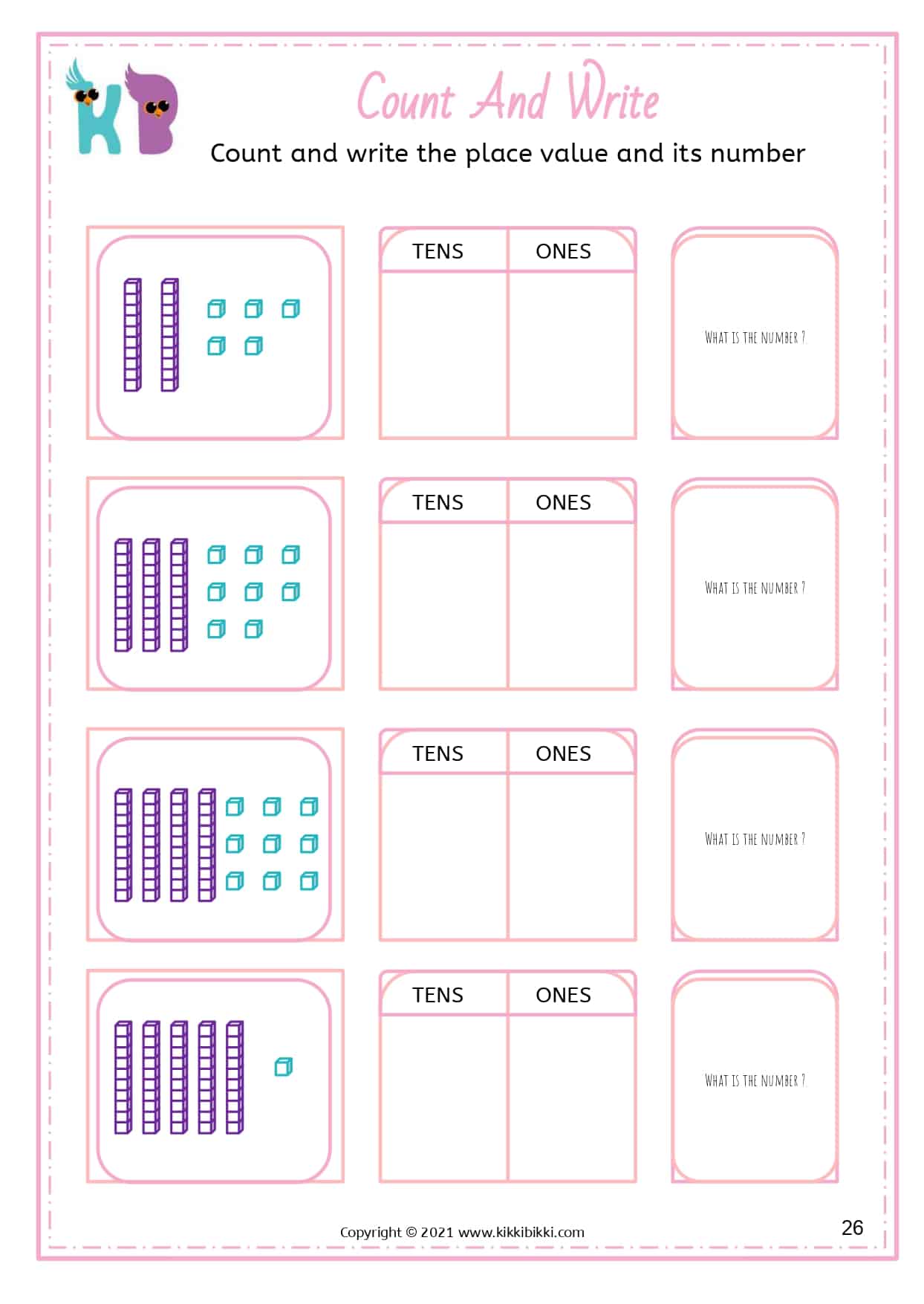 PLACE VALUE WORKSHEETS - KikkiBikki