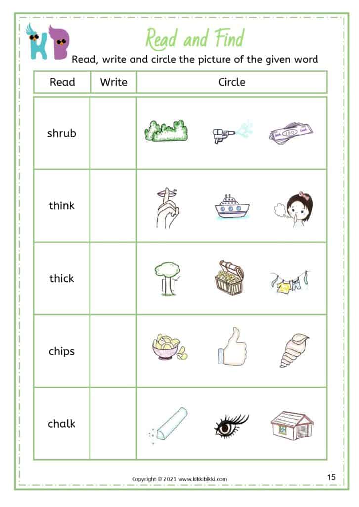 Digraphs Activities Worksheet