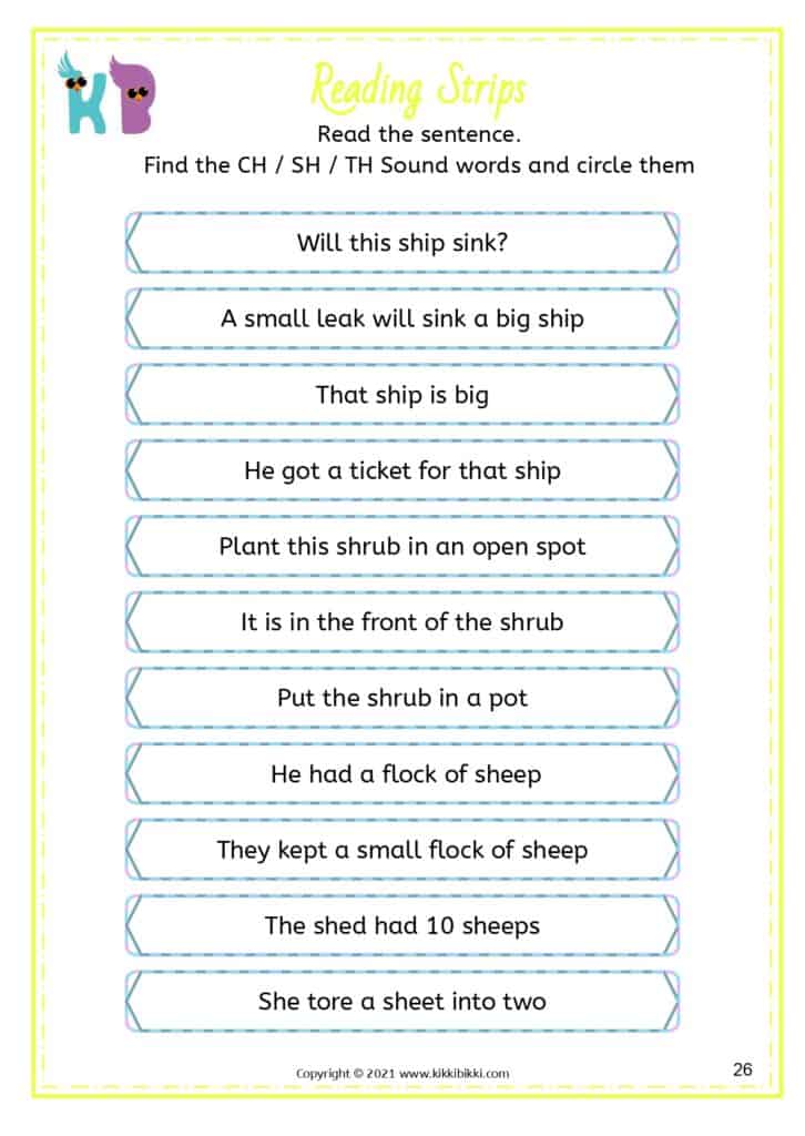 Digraph Words for Kids Worksheet