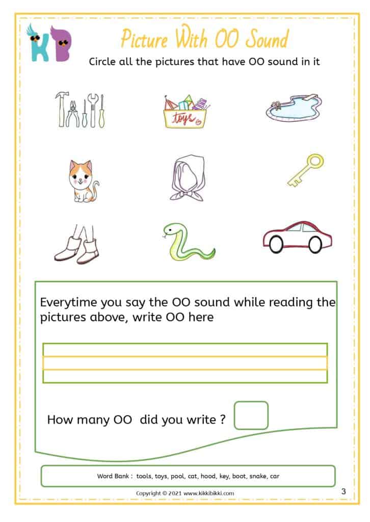 OO Sound Matching Worksheet