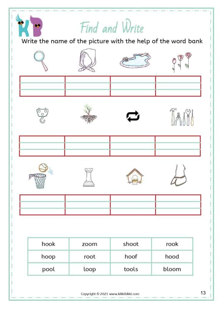 Short OO Sound Worksheet