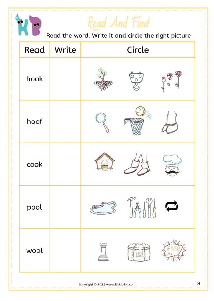 Printable Phonics Worksheet