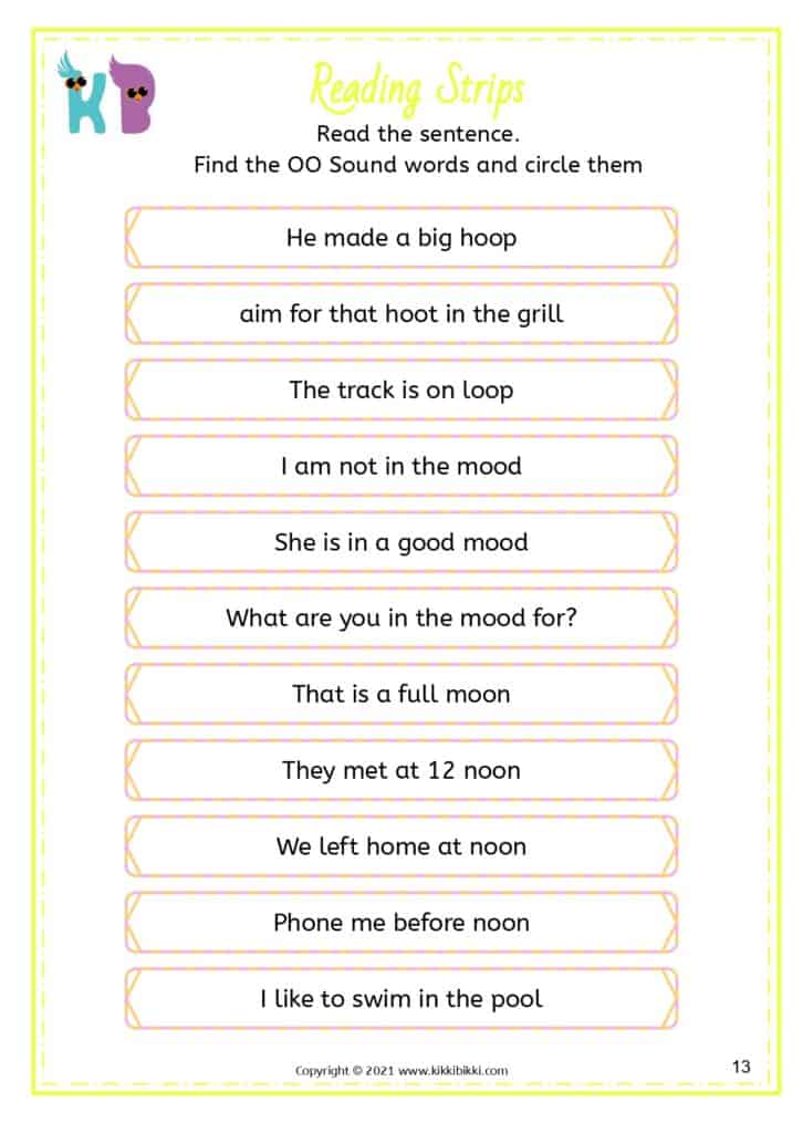 Free Kindergarten Phonics Worksheet