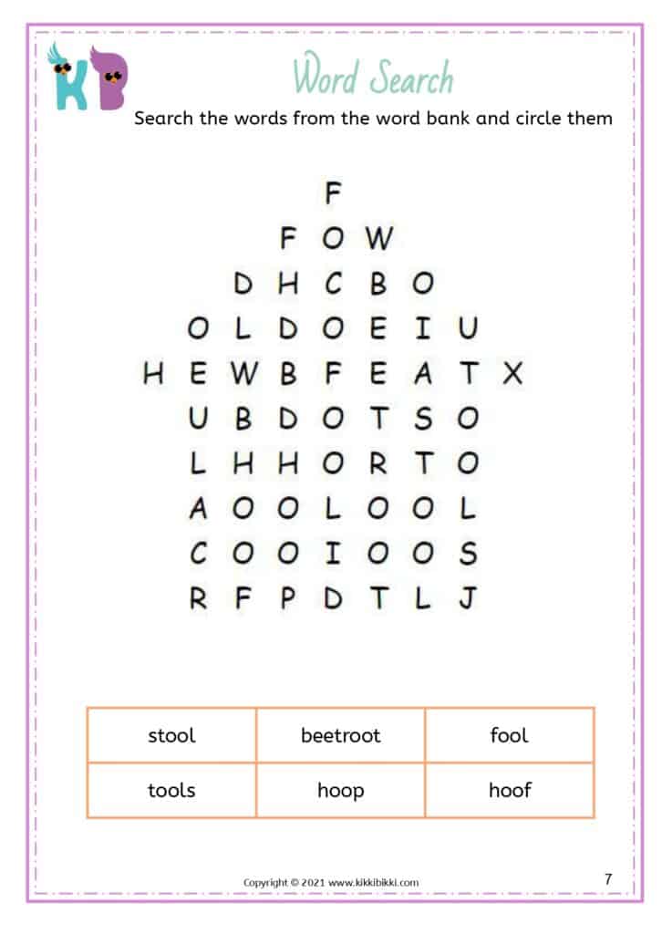 Kindergarten Phonics Activity Sheet