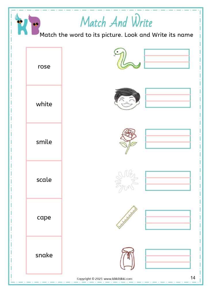 Silent e word blending activities