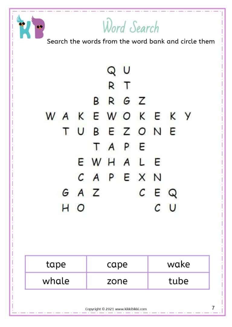 Silent e spelling competition for kindergarten