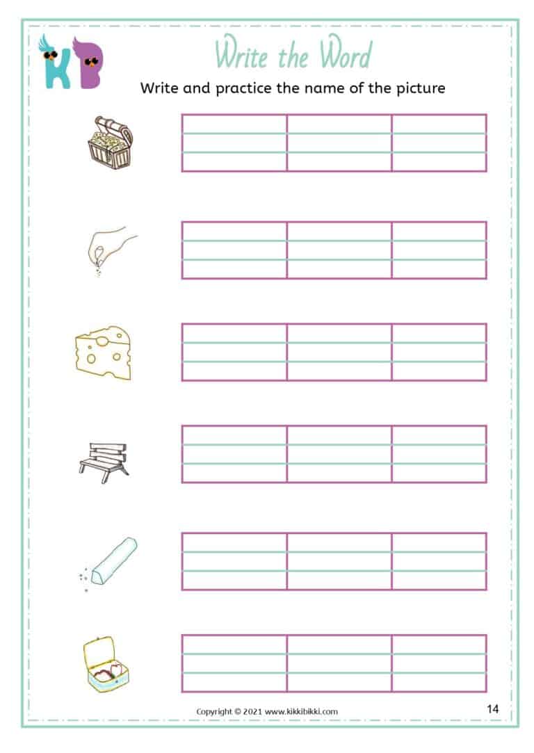 Consonant Digraph Printable Worksheets