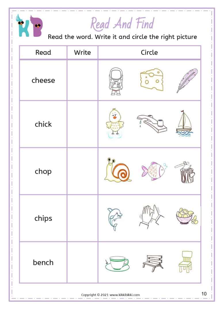 Consonant Digraph with Pictures