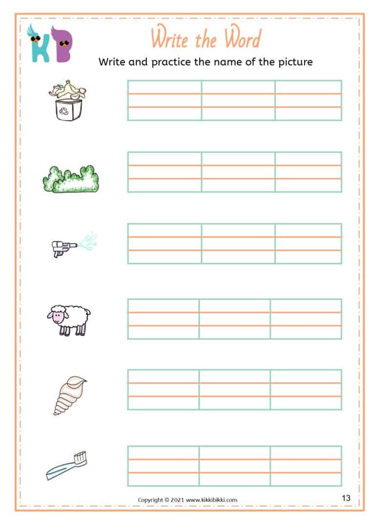 Free Kindergarten Phonics Worksheets