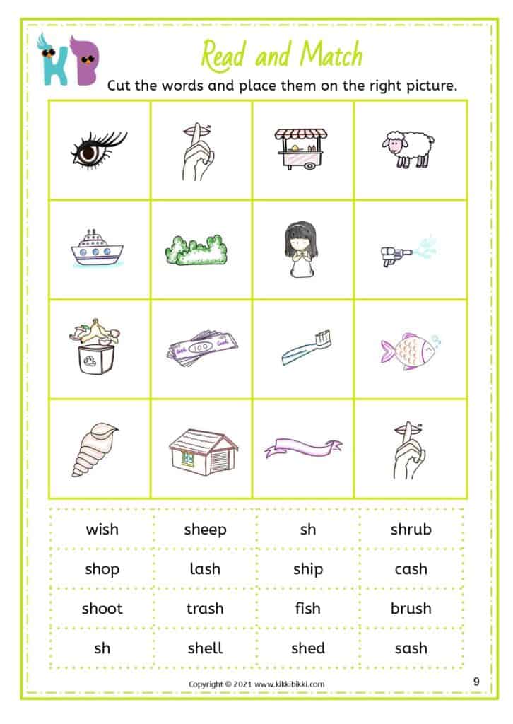 sh' Words Activities Worksheet