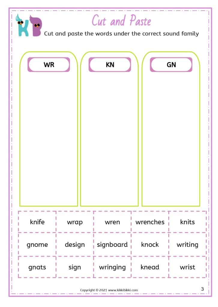 Word Recognition: Alternative Spelling wr, kn, gn