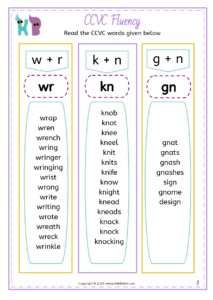 Learn to Spell wr-kn-gn Words - Free Phonics Worksheets