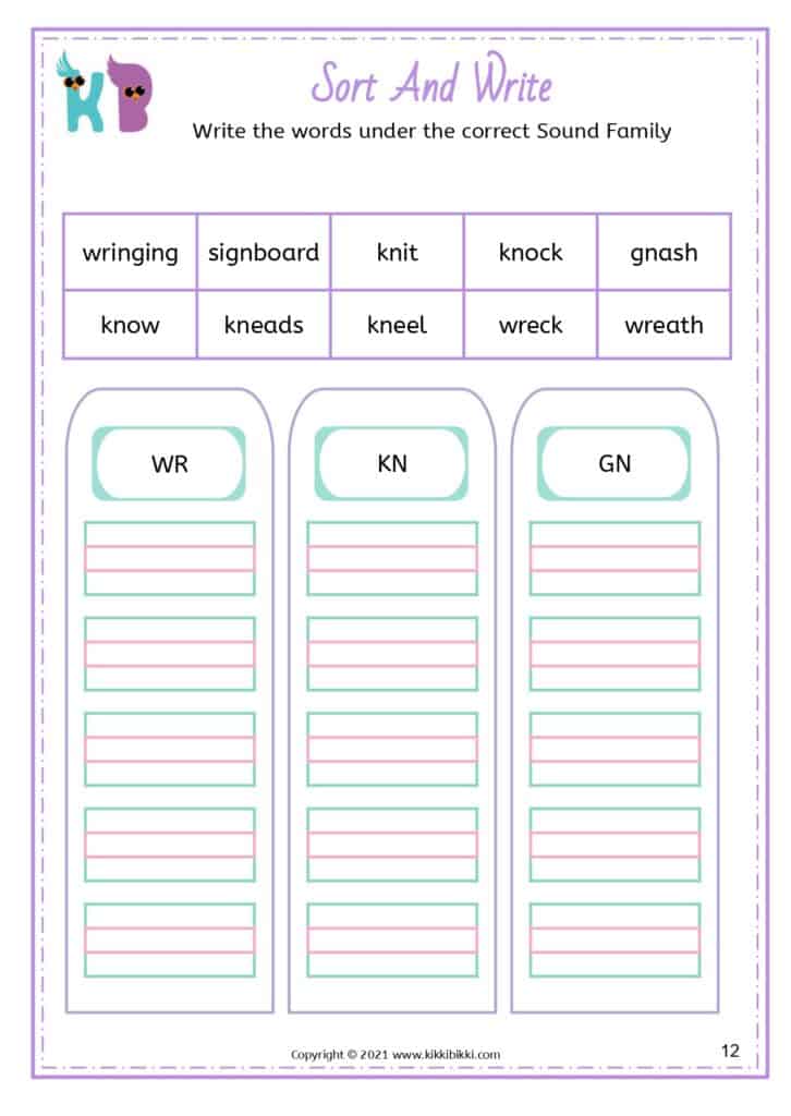 Early Learning: Alternative Spelling wr, kn, gn