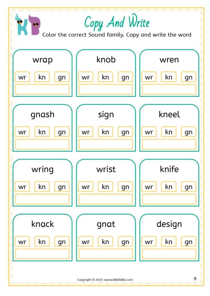 Language Arts: Alternative Spelling wr, kn, gn