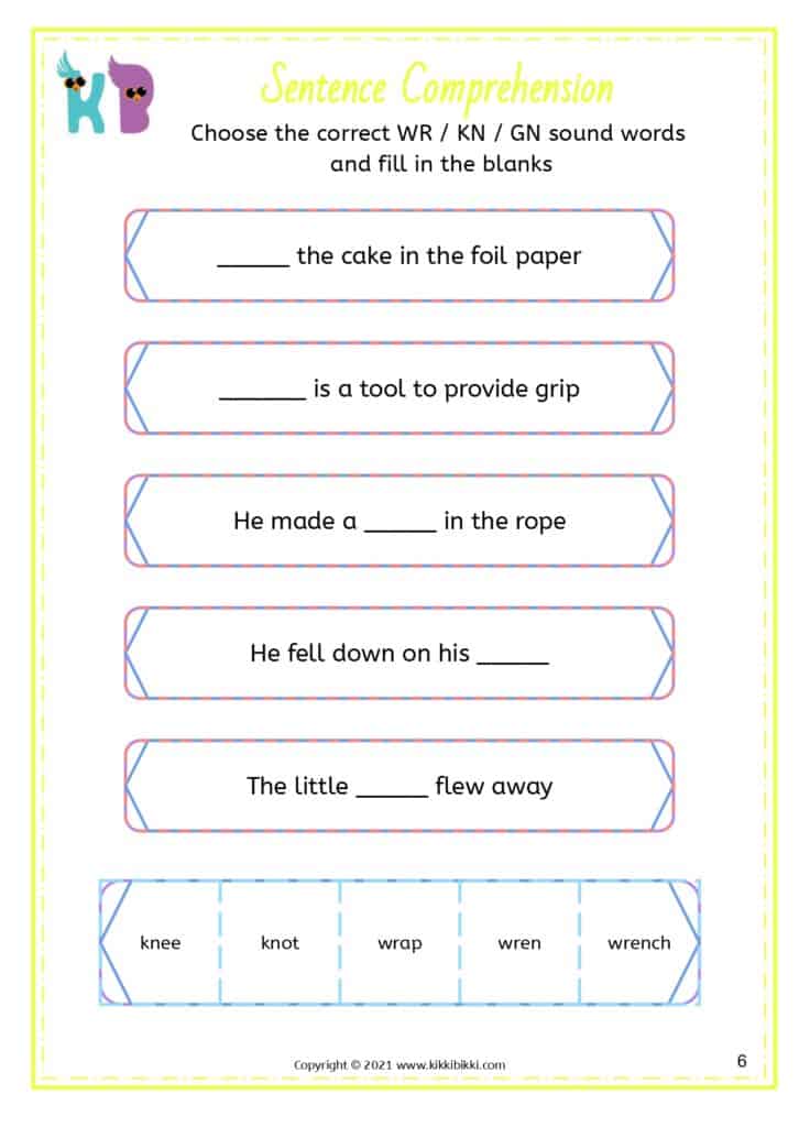Interactive Learning: wr kn gn Words