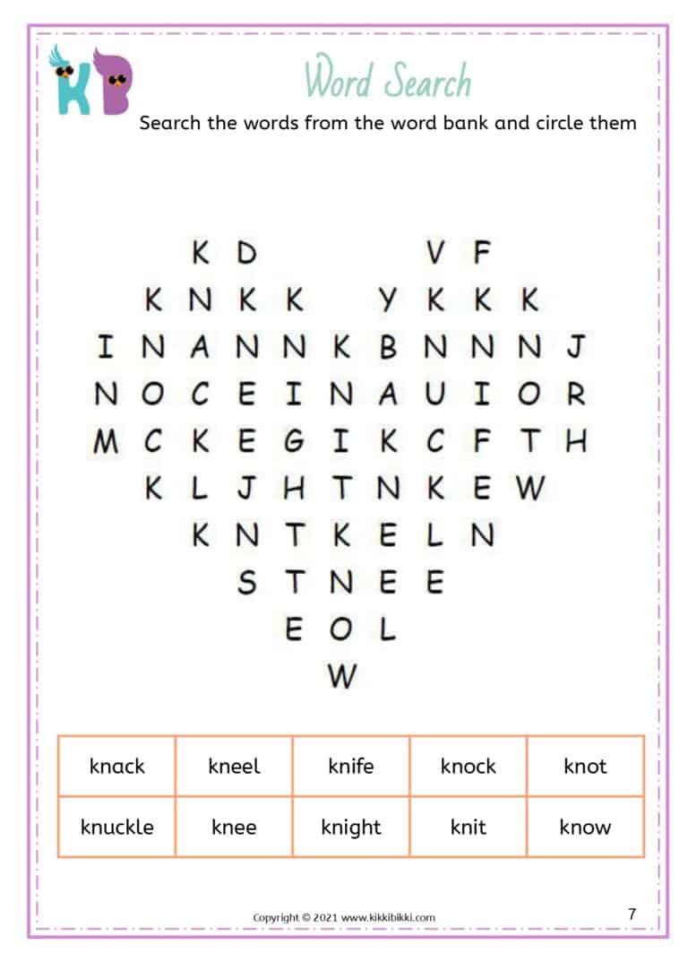 Vocabulary Building: wr kn gn Words