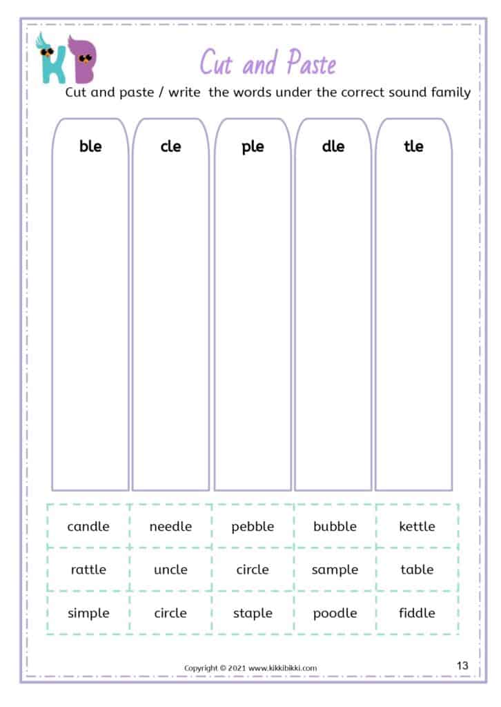Consonant le Sound Worksheet