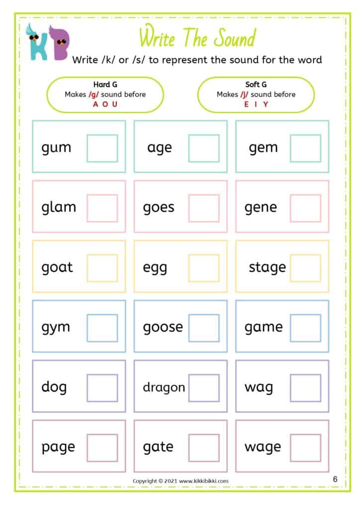 Phonics Games, Hard and Soft G