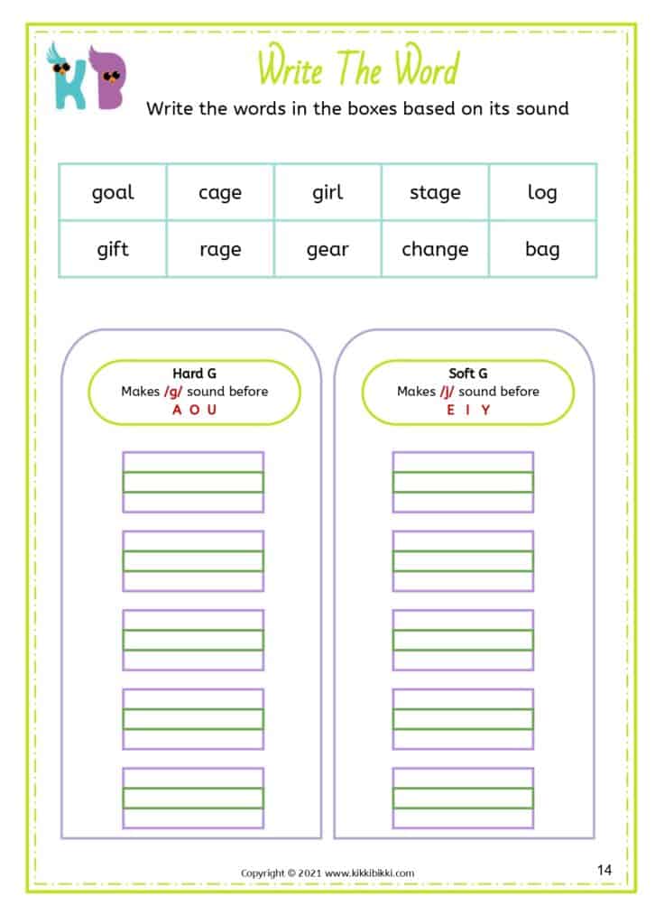 Free Phonics Worksheets for Kindergarten