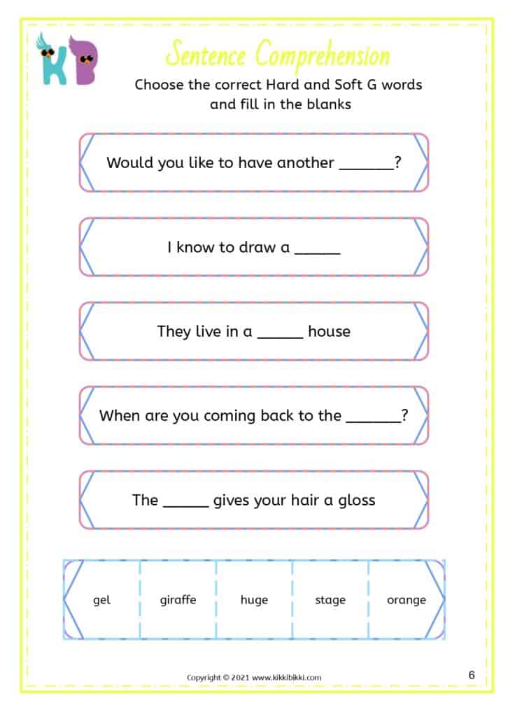 Comprehension Practice Worksheets