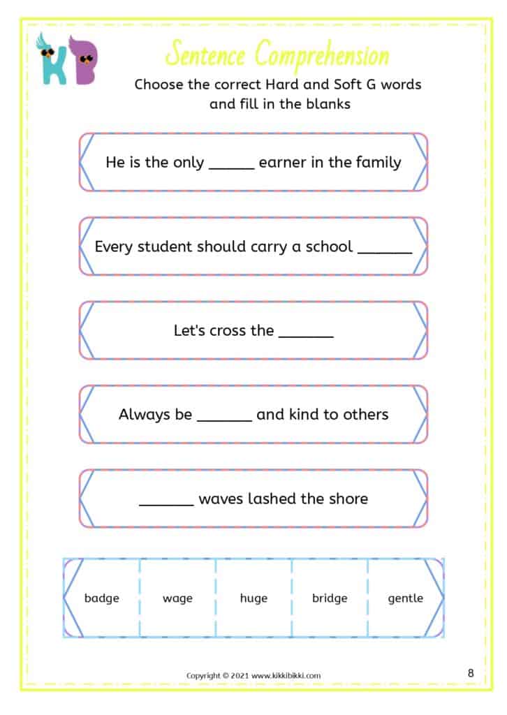 Kindergarteners Comprehension Worksheets