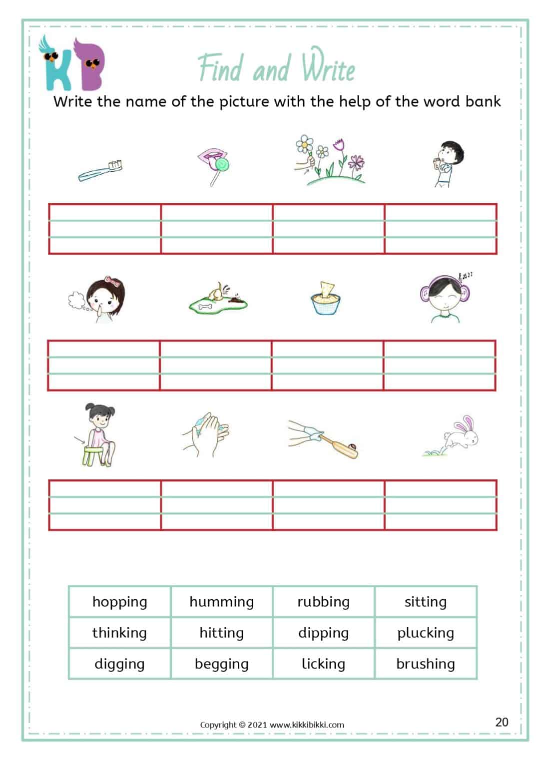 Adding Suffix Ing Free Phonics Printable Worksheets