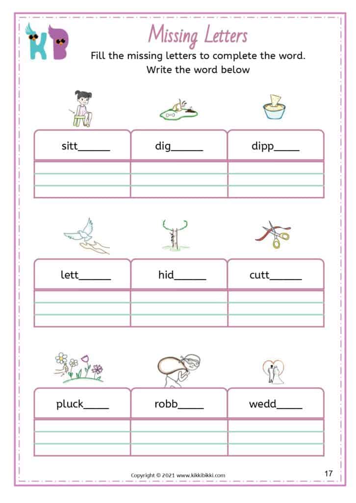 Phonics Practice Sheets for Kindergarten