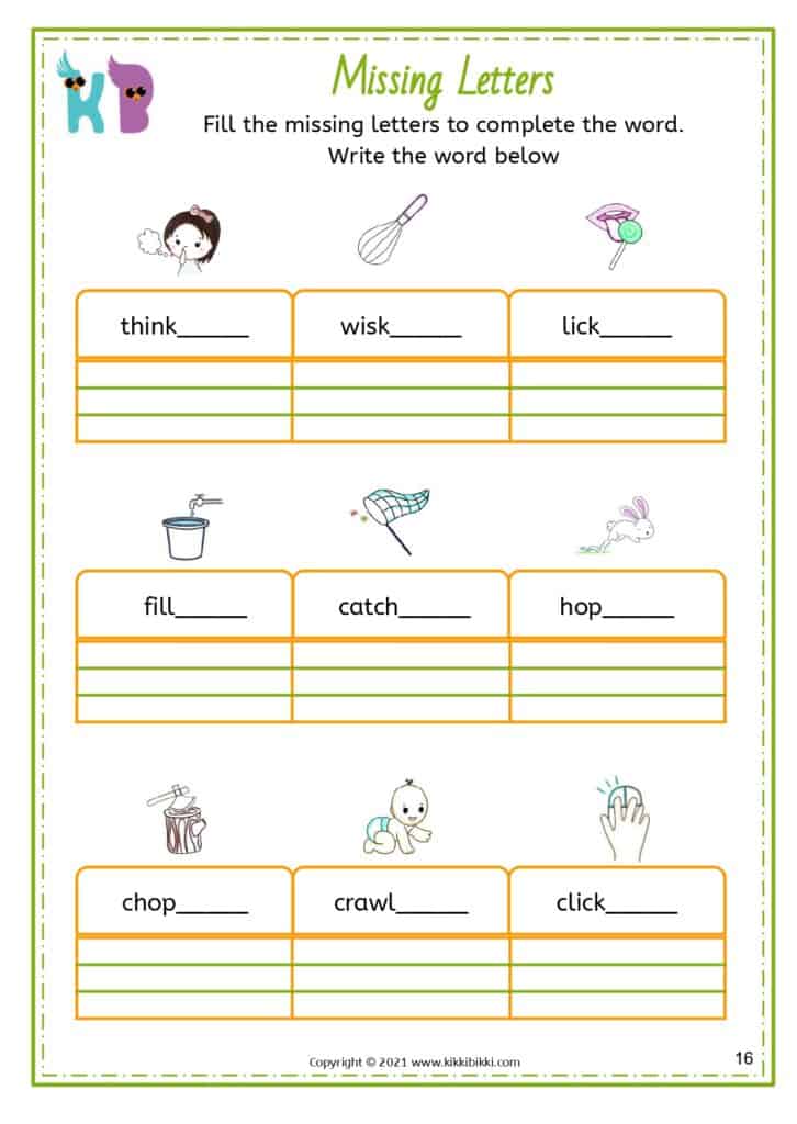 Phonics Worksheet for Kids