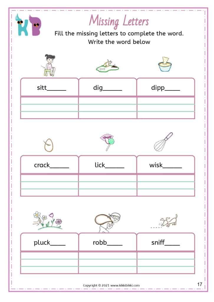 Free Phonics Worksheet Printable